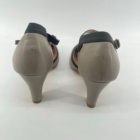 Brinley Co. Olina Grey Faux Leather T-Strap Mary Jane Heels, Size 8.5, NIB - Picture 6 of 15